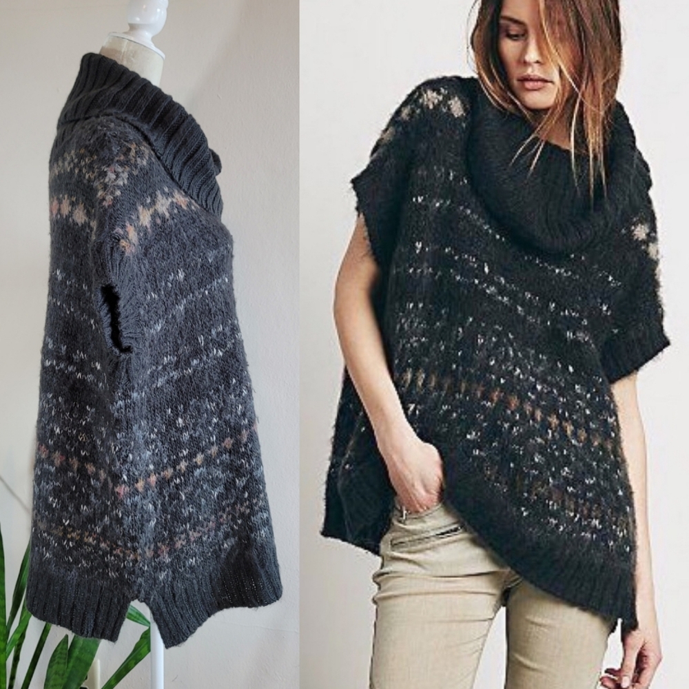 Free People Snow Bunny Fair Isle Cowl-Neck Sweater